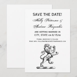Invitación Emblema de cimera con león heráldico de pie