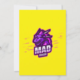 Invitación Emblema de juego Cyber Dragon | Logo mítico