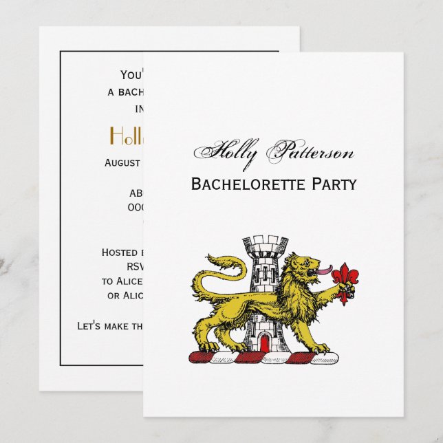 Invitación Emblema de la Cresta Fleur de Lis de la Torre del  (Anverso / Reverso)