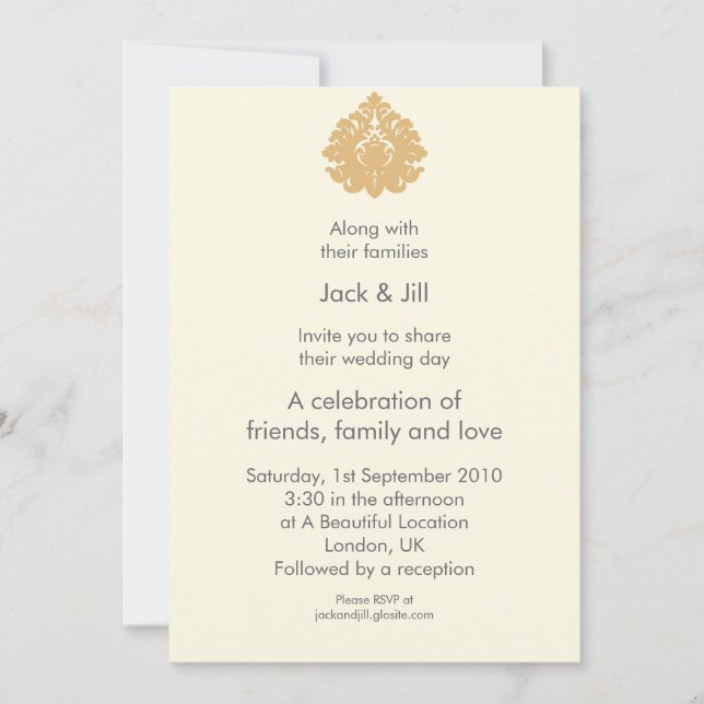 Invitación Emblema (oro) 5x7 (Anverso)