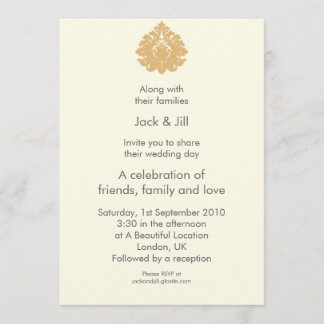 Invitación Emblema (oro) 5x7