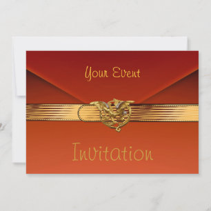 Invitación Embrague de oro de la joyería de terciopelo Naranj