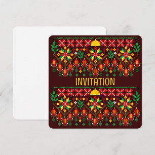 Invitación Embrodería tradicional de Palestina Tatreez