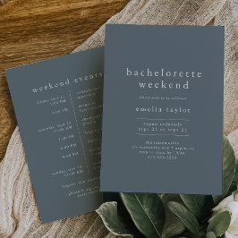 Invitación EMELIA Boho Navy Blue Simple Bachelorette Weekend