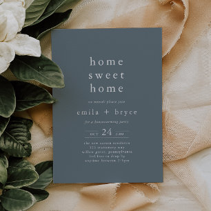 Invitación EMELIA Minimalista Vintage Blue Winter Calentador