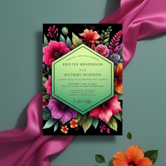 Invitación Emerald Bloom Moody Wedding (Subido por el creador)