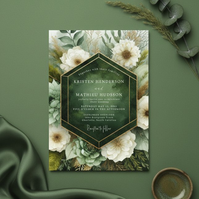 Invitación Emerald Botanical Bloom Wedding (Subido por el creador)