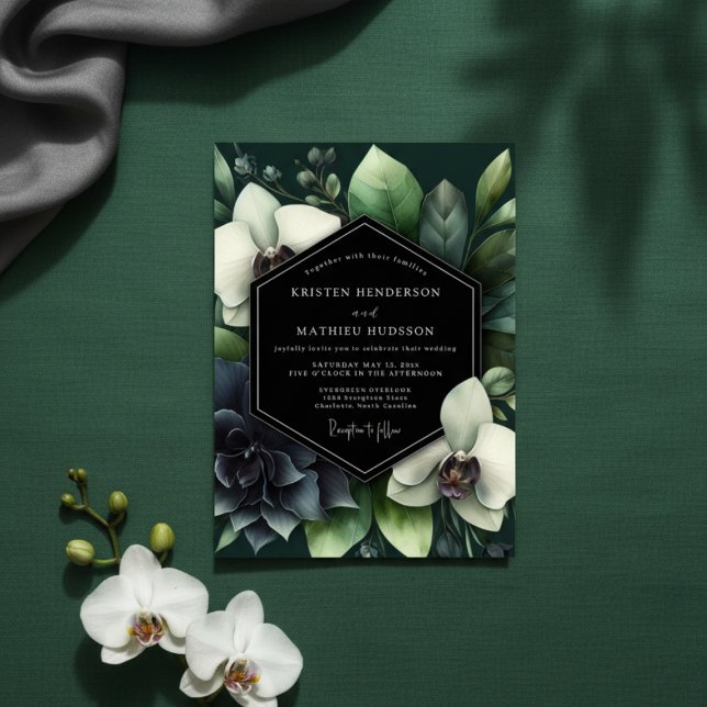 Invitación Emerald Botanical Enchantment Wedding (Subido por el creador)
