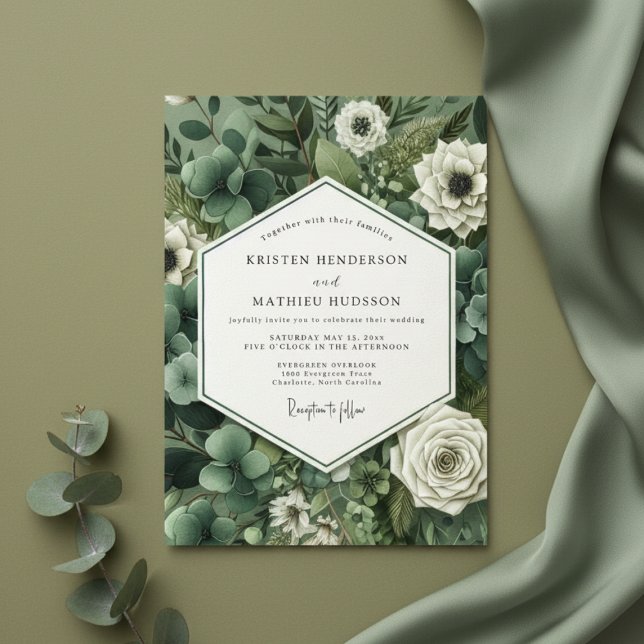 Invitación Emerald Botanical Romance Wedding (Subido por el creador)