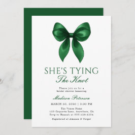 Invitación Emerald Bow She's Tying the Knot Bridal Shower