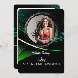 Invitación Emerald Dust Premium Pageant Promo Card