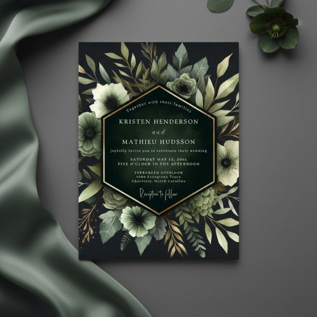 Invitación Emerald Ethereal Bloom Wedding (Subido por el creador)