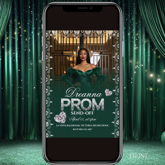 Invitación Emerald Green Elegant Prom Send-Off Invitation (Subido por el creador)