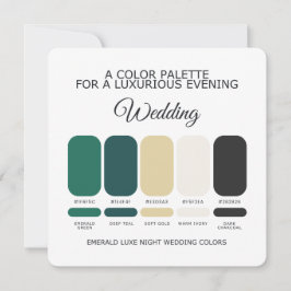 Invitación Emerald Green Wedding Color Palette Card