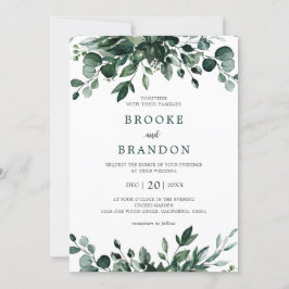 Invitación Emerald Greenery Eucalyptus Boda Botánico Invi