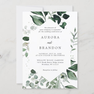 Invitación Emerald Greenery Eucalyptus Boda Botánico Invi