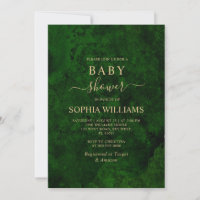 Emerald Greenery Gold Calligraphy Baby Shower