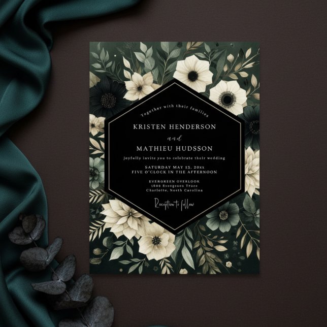 Invitación Emerald Woodland Bloom Wedding (Subido por el creador)