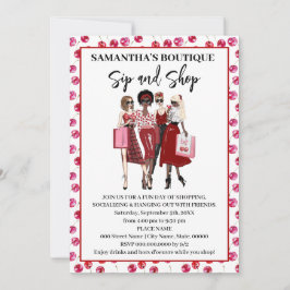 Invitación emergente de tienda de sorbos y compras