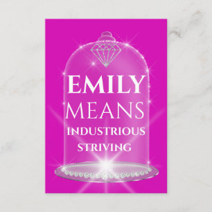 Invitación Emily Name Significa Diamond Birday Pink