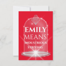 Invitación Emily Name Significa Diamond Birday Red