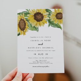 Invitación Emma - Watercolor Rustic Sunflower Country Barn