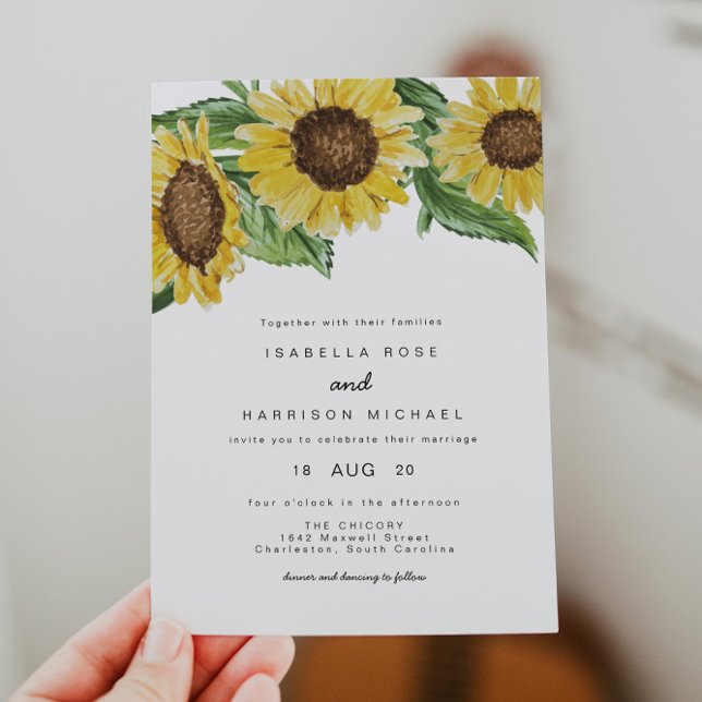 Invitación Emma - Watercolor Rustic Sunflower Country Barn (Subido por el creador)