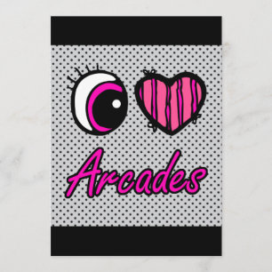 Invitación Emo Ojo Corazón Amo Arcades