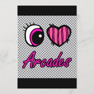 Invitación Emo Ojo Corazón Amo Arcades