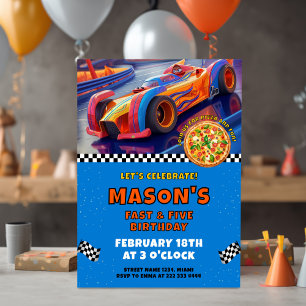 Invitación Emociante Celebración de Cumpleaños en la Pista de