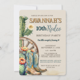 Invitación Emocionable Country Cowgirl Western Rodeo Birday
