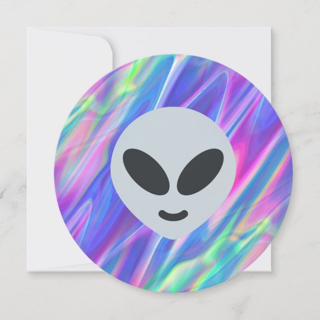 Invitación emoji alienígena vaporwave (Anverso)