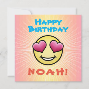 Invitación Emoji de amor de cumpleaños personalizado