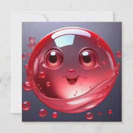 Invitación Emoji de burbujas de agua roja