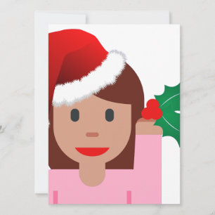 Invitación emoji de chica de información de navidad