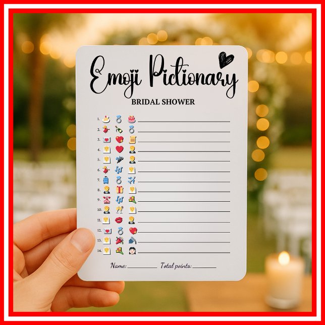Invitación Emoji de ducha de novia Juego de picnic elegante m (Subido por el creador)