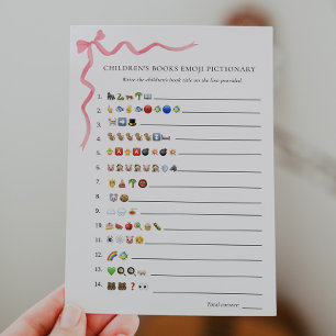 Invitación Emoji de libros para niños juego de ducha con imág
