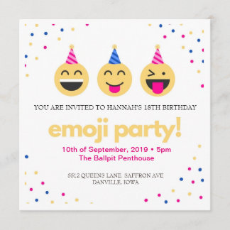 Invitación ¡emoji fiesta!