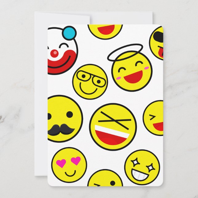 Invitación emojis de payasos divertidos (Anverso)