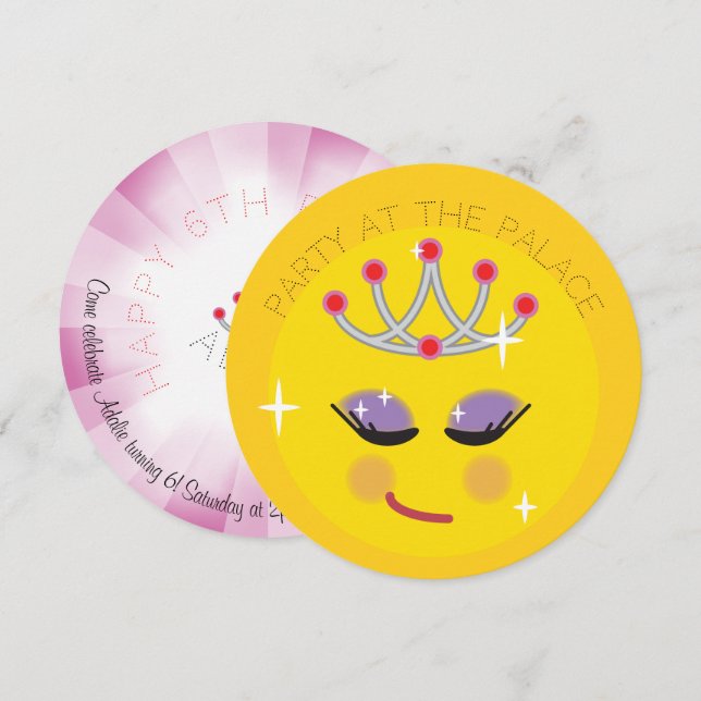 Invitación Emoticon de Princesa Espárrica (Anverso / Reverso)