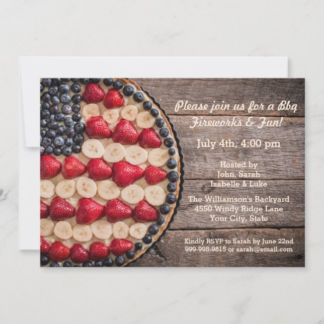 Invitación Empanada americana de la fruta de la bandera de (Anverso)