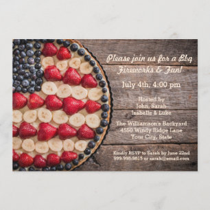 Invitación Empanada americana de la fruta de la bandera de