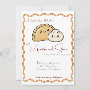 Invitación Empanada china española Comida de compromiso Dumpl