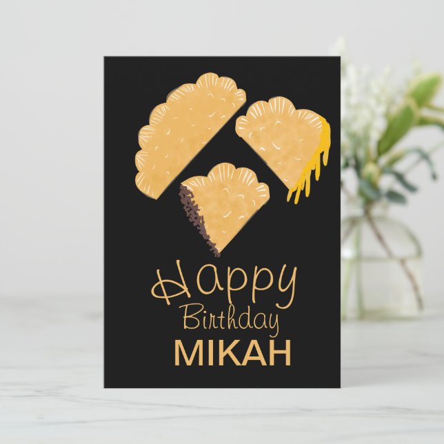 Invitación Empanada Dibujada a Mano Cumpleaños (Anverso de pie)