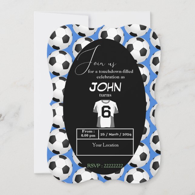 Invitación Empieza la celebración del sexto cumpleaños (Anverso)