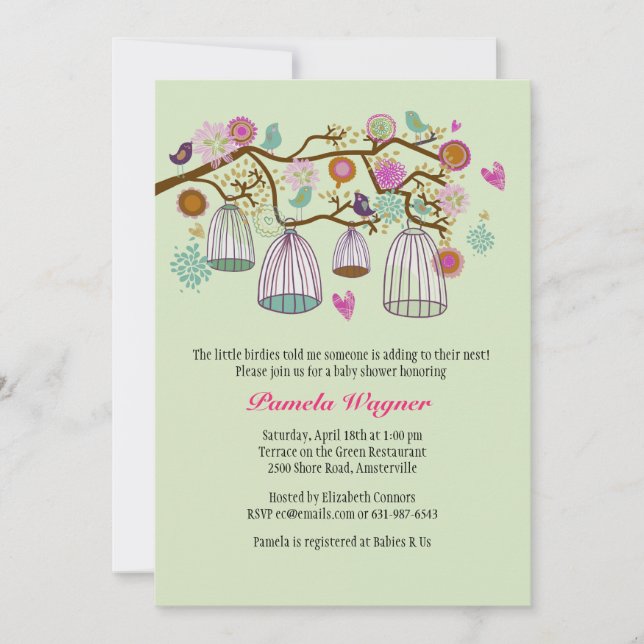 Invitación emplumada de los amigos (menta) (Anverso)