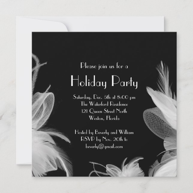 Invitación emplumada del día de fiesta de los años (Anverso)