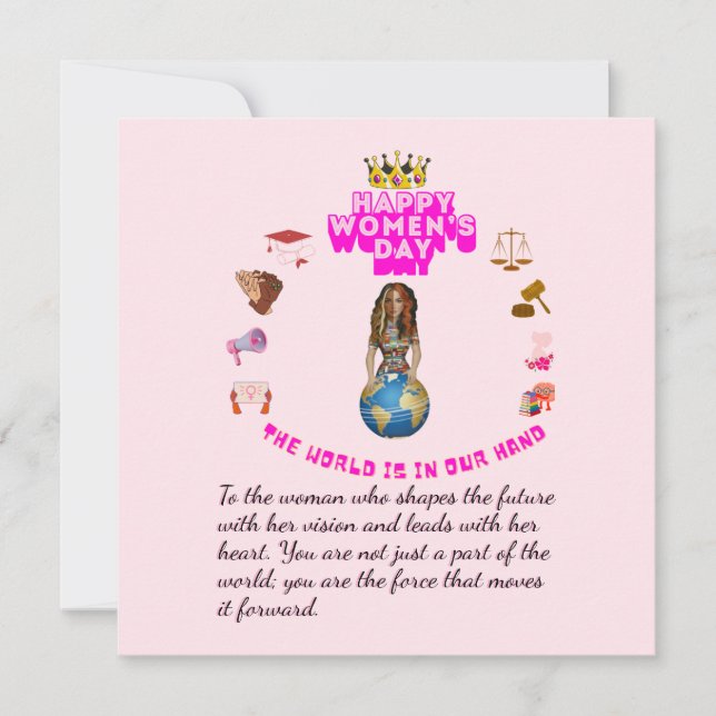 Invitación Empowered to lead happy women's day (Anverso)