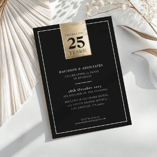 Invitación EMPRESA ANIVERSARIO elegante negocio oro negro