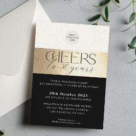 Invitación EMPRESA ANIVERSARIO elegante negocio oro negro